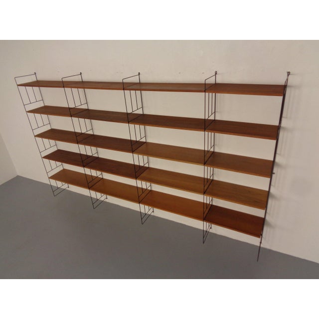 1960s Walnut String Shelving System from WHB, Germany, 1960s, Set of 25 For Sale - Image 5 of 18