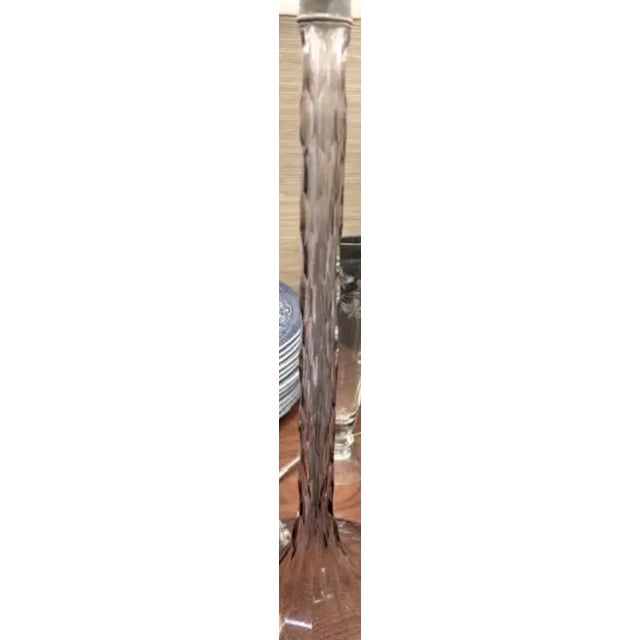 Early 20th Century Art Deco French Crystal Cut Glass Lamps in a Lavender Amethyst Color For Sale - Image 5 of 7