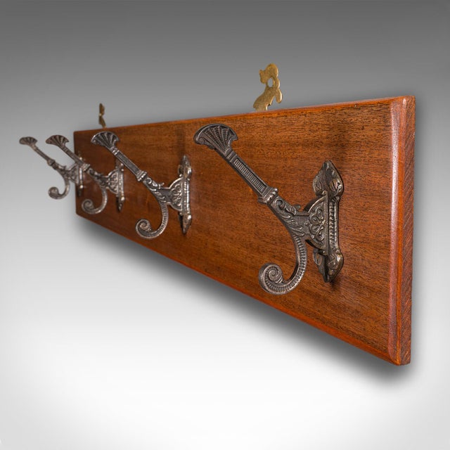 1900 - 1909 Antique Coat Rack, English, Cloakroom, Reception Hall, Mounted Hooks, Victorian For Sale - Image 5 of 8