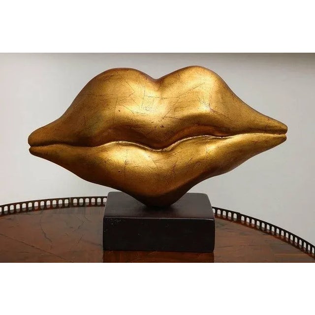 2017 “Golden Lips” Contemporary Gold Color on Bronze Bread Sculpture by Nana De La Fuente For Sale - Image 9 of 9
