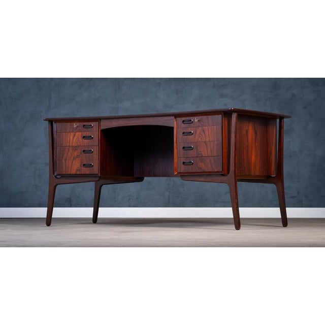 Vintage Rosewood Desk by Svend Åge Madsen for H.P. Hansen, 1960s For Sale - Image 3 of 18