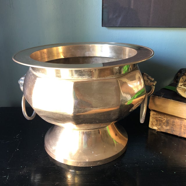 Solid Brass Large Vase With Ringlets Details Chairish