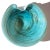 Beautiful vintage Murano hand blown white, with aqua blue and copper Italian art glass bowl. The bowl has a scroll design...