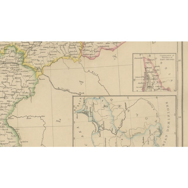 Black Antique Map of Prussia and Mecklenburg, Germany, 1860s For Sale - Image 8 of 10