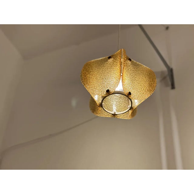 1960s Amber Colored Glass Ceiling Lamp, 1960s For Sale - Image 5 of 13