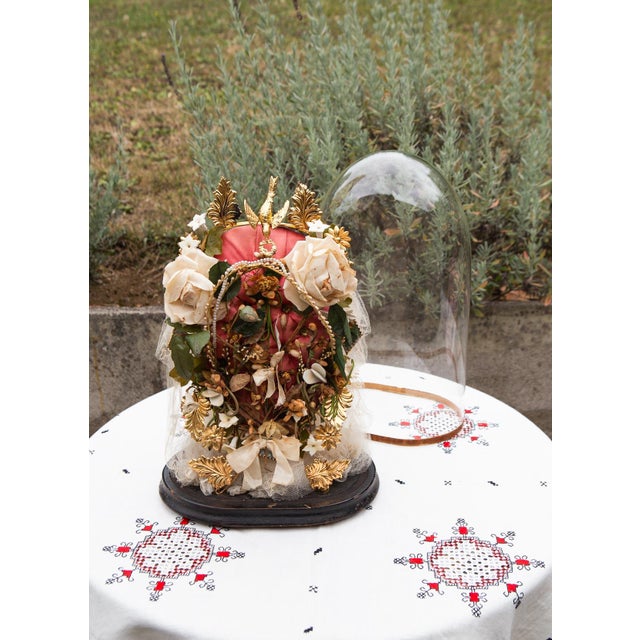 Antique French glass dome from the Napoleon III era (second half of the 19th century). This is what in France is known as...