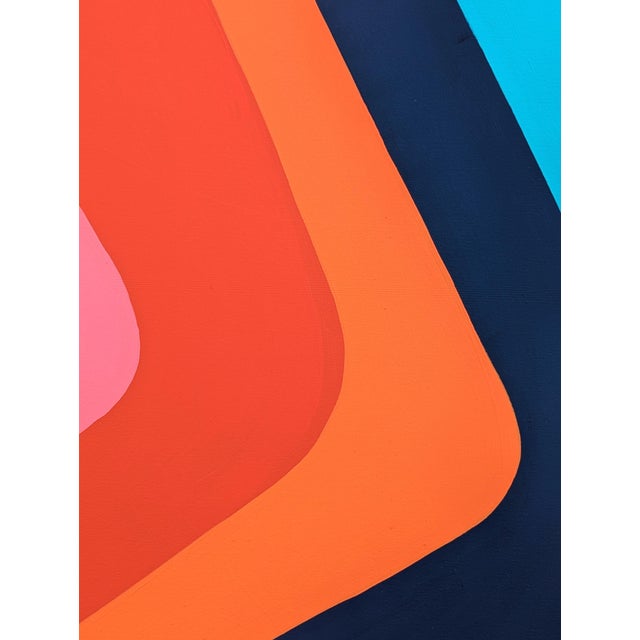 Holland Geibel "Can't Stand Still" Contemporary Pink, Blue, Green, & Orange Hard-Edge Abstract, 2025 For Sale - Image 9 of 10