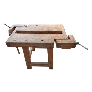 Antique Carpenters Workbench in Wood, 1890s For Sale