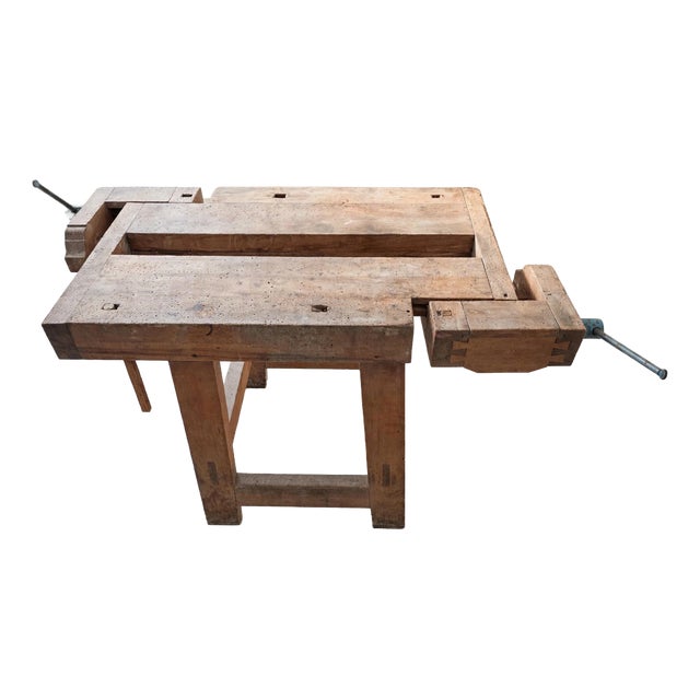 Antique Carpenters Workbench in Wood, 1890s For Sale