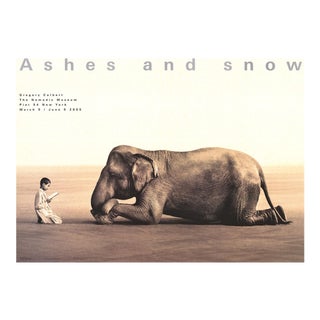 2005 Gregory Colbert 'Boy Reading to Elephant (Lg)' Photography Brown,Yellow Usa Offset Lithograph For Sale