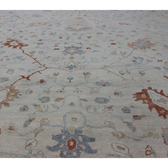 Large Hand Knotted Oushak by Keivan Woven Arts 12' X 15' For Sale In Atlanta - Image 6 of 12