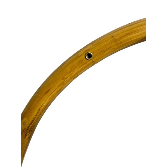 Wood Vintage French Bamboo Rattan Dome Wall Rack | Wicker Coat & Hat Rack For Sale - Image 7 of 14