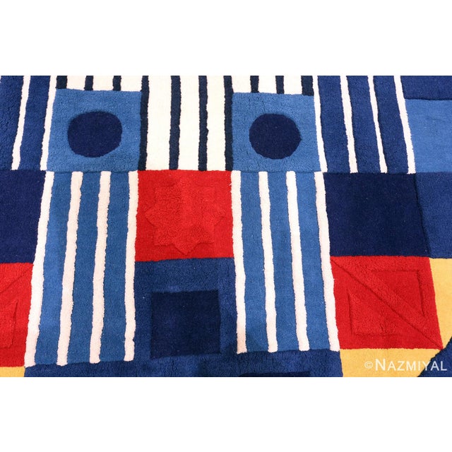 Blue Nazmiyal Collection Vintage Mid-Century Modern Art Rug by George Earl Ortman For Sale - Image 8 of 11