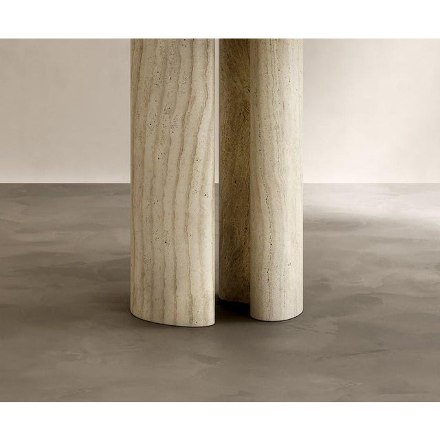 Contemporary Roman Dining Table II in Bianco Alabastrino Travertine by Paloma Editions For Sale - Image 3 of 7