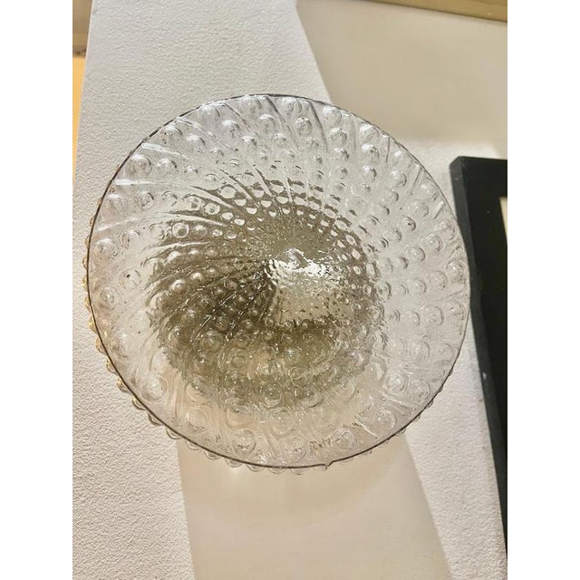 Mid-Century Modern Round Clear Cut Glass Sconces, 1960, Set of 3 For Sale - Image 3 of 7