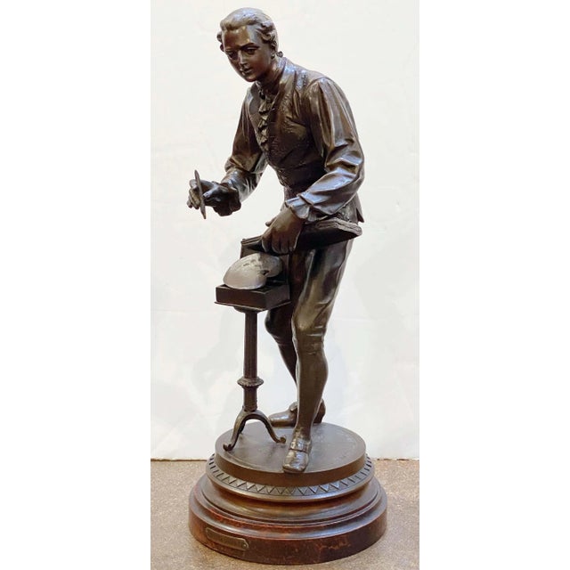 French Large French Bronze Spelter Figure of an Artist, After Mathurin Moreau For Sale - Image 3 of 13