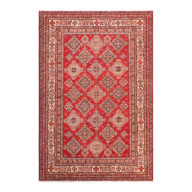 1990s Rustic Kazak Red/Beige Wool Rug - 8'2'' X 10'0'' For Sale
