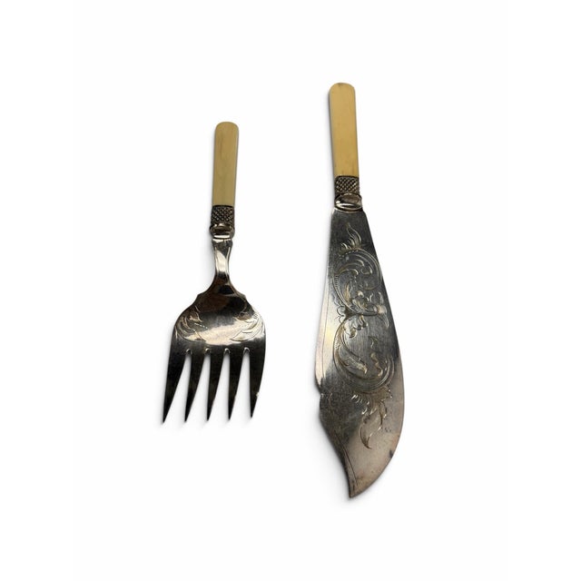 Victorian Antique Victorian Silver-Plated Fish Serving Set - 2 Pieces For Sale - Image 3 of 8