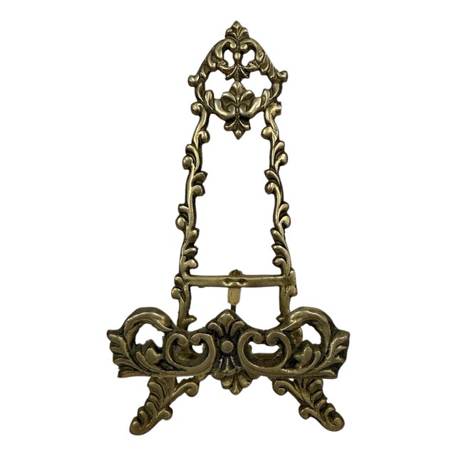 Vintage Brass French Style Art, Picture Easel For Sale