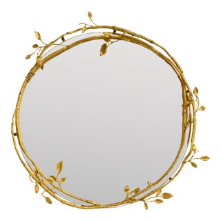Brilliant Gold Lennox Vine and Leaf Wall Mirror For Sale