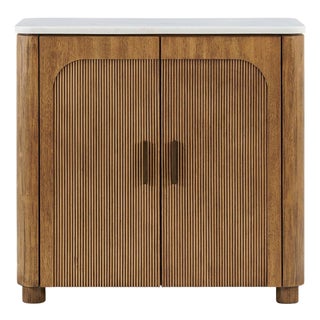 Fluted Wood Bedside Table / Nightstand For Sale