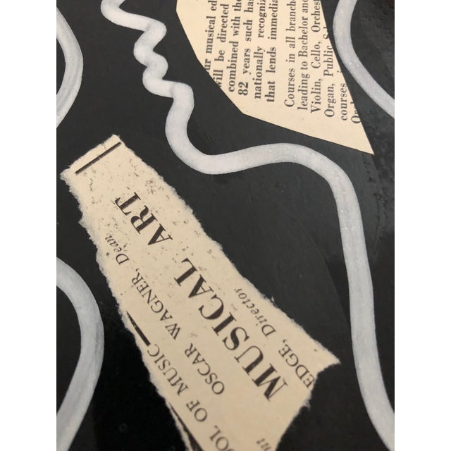 Contemporary Contemporary Collage by Auker, Profile With Text For Sale - Image 3 of 5