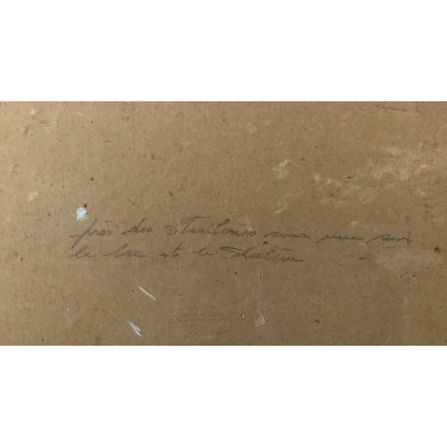 Marius Chambaz, Près des Tuileries avec vue sur lac et le Salève, Oil on Cardboard, Framed For Sale - Image 9 of 10