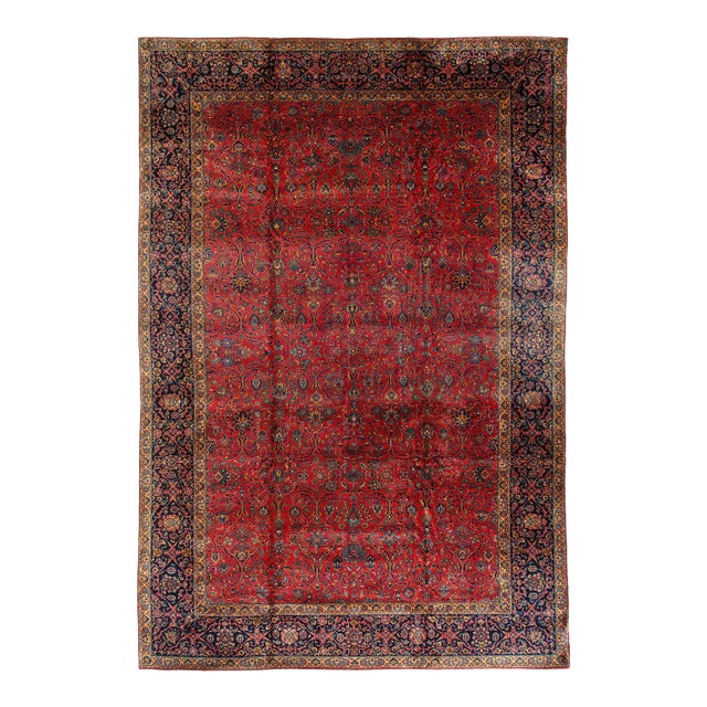 1900 - 1909 Rose Antique Persian Kashan For Sale