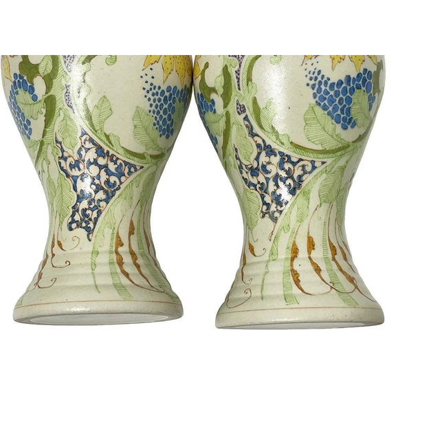 Dutch Lidded Vases from Ivora Gouda Pottery, 1915, Set of 2 For Sale - Image 3 of 9