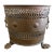 1940s Neoclassical Brass Cachepot With Lion Paw Feet and Ring Handles For Sale