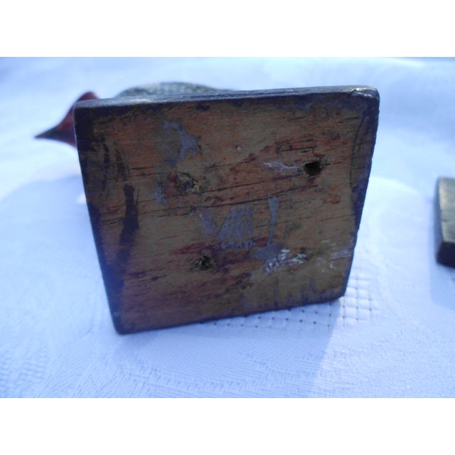 Antique Wooden Guinea Fowls, 1890s, Set of 2 For Sale - Image 6 of 15