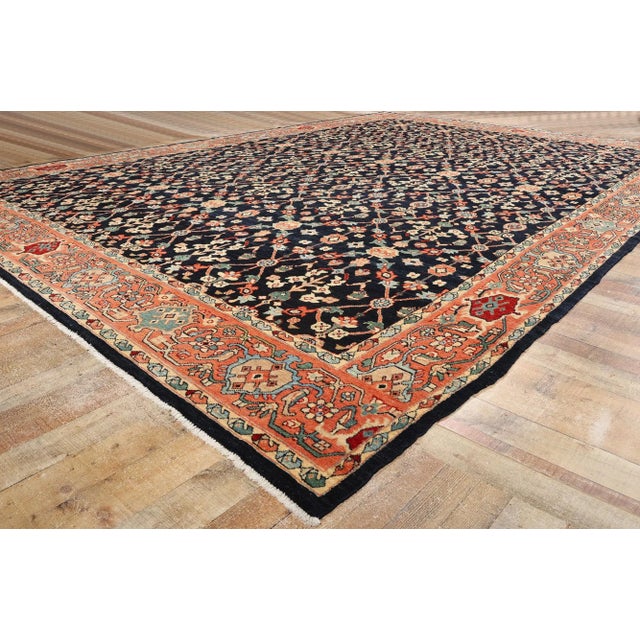Textile Oversized Black Persian Sultanabad Mahal Rug - 13'00 X 18'03 For Sale - Image 7 of 9