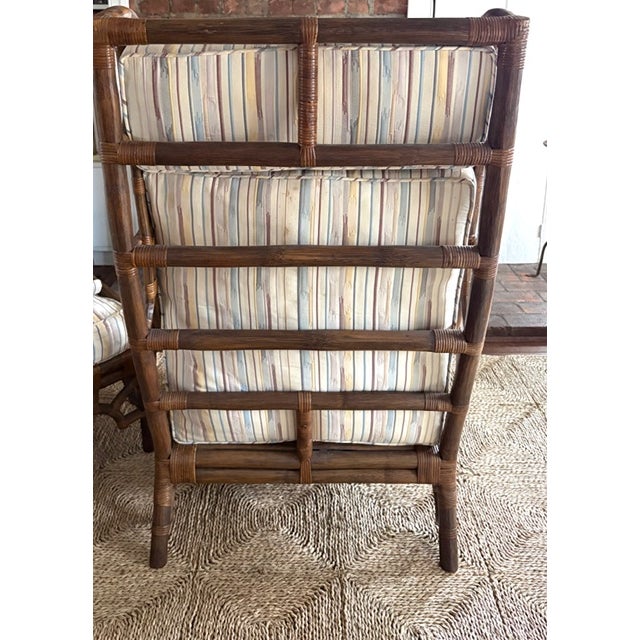 Wood Mid Century Bamboo and Rattan Wingback Chair For Sale - Image 7 of 8