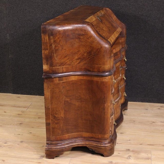 Wood 20th Century Inlaid Italian Bureau, 1960 For Sale - Image 7 of 13