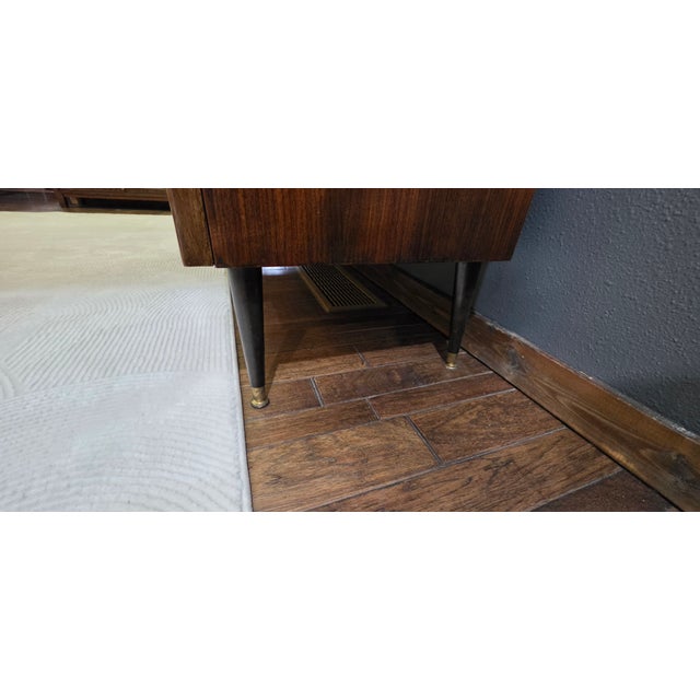1960s Legacy Chevron Artisan Restored Walnut Credenza - 66" For Sale - Image 18 of 18