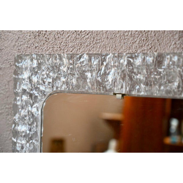 Glass Large Vintage Mirror in Textured Acrylic, 1970s For Sale - Image 7 of 18