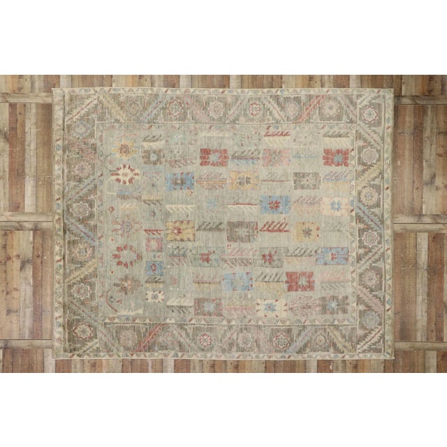Taupe Oushak Style Rug - 09'01 X 11'05 For Sale - Image 8 of 9
