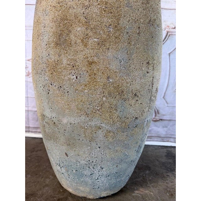 Large Antique Terracotta Vessel With Weathered Ochre and Blue Patina For Sale - Image 4 of 8