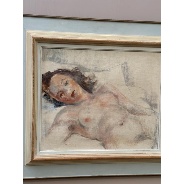 Erik Magnusson, Reclining Nude Woman, 1960s, Oil on Canvas, Framed For Sale - Image 15 of 17