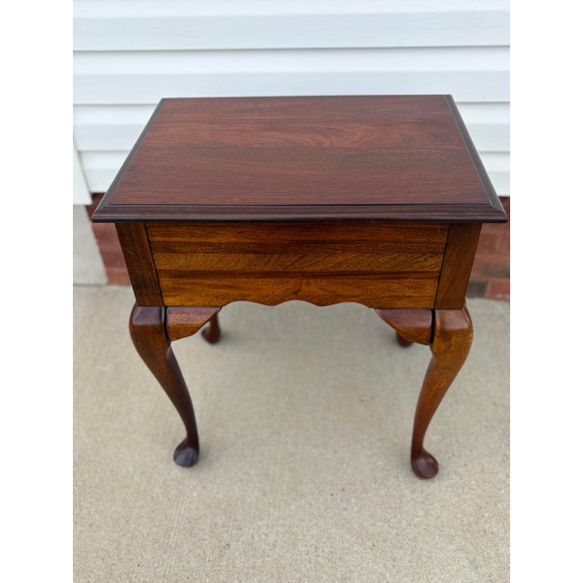 Vintage Queen Anne Style One-Drawer End Table For Sale - Image 4 of 10