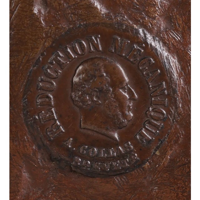 19th Century Antique F Barbedienne French Bronze Seated Roman Bronze & Marble Inkwell For Sale - Image 5 of 5