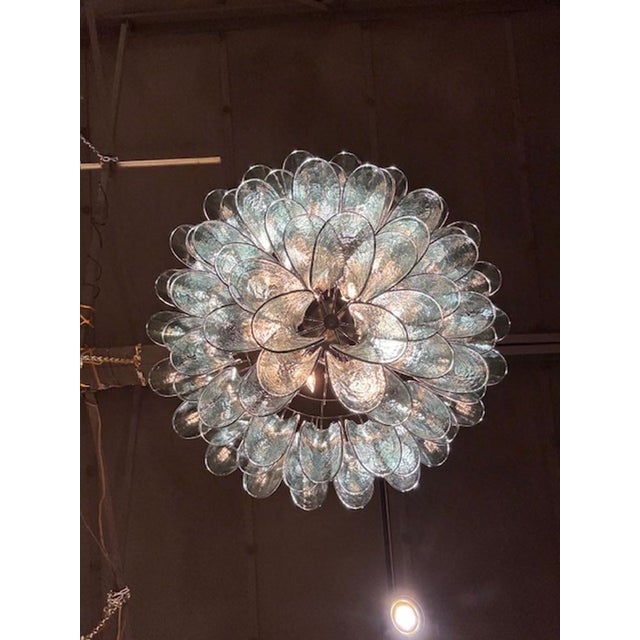 Modern Modern Fontana Green Murano Glass "Saddle" Waterfall Chandelier For Sale - Image 3 of 4
