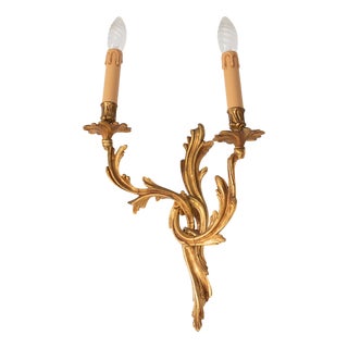 Large French Bronze Wall Light, 1930s For Sale