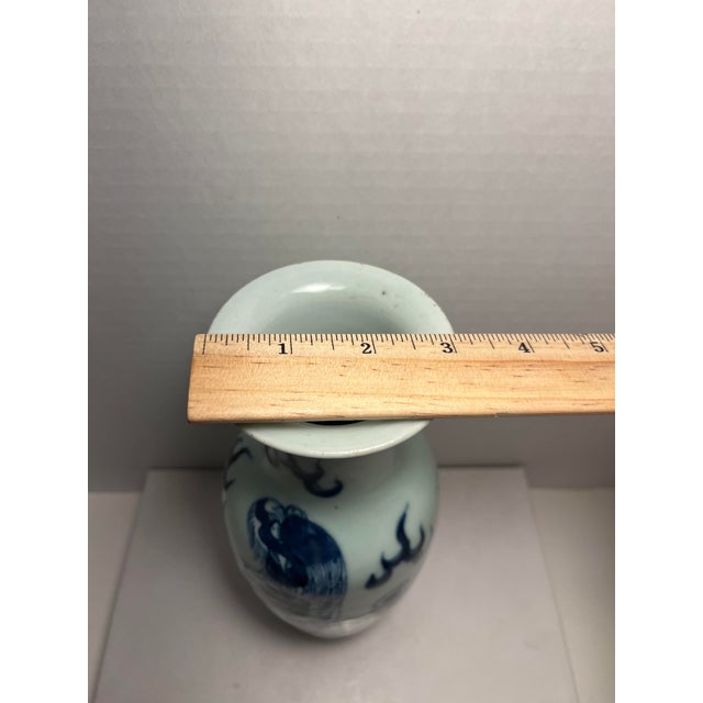 19th Century Late Qing Dynasty Chinese Blue Celadon Porcelain Baluster Vase For Sale In Los Angeles - Image 6 of 8
