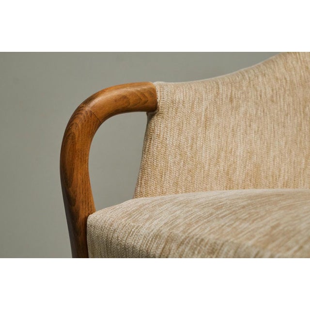 Mid-Century Armchair in Wool and Beech, Europe, 1950s For Sale - Image 13 of 14