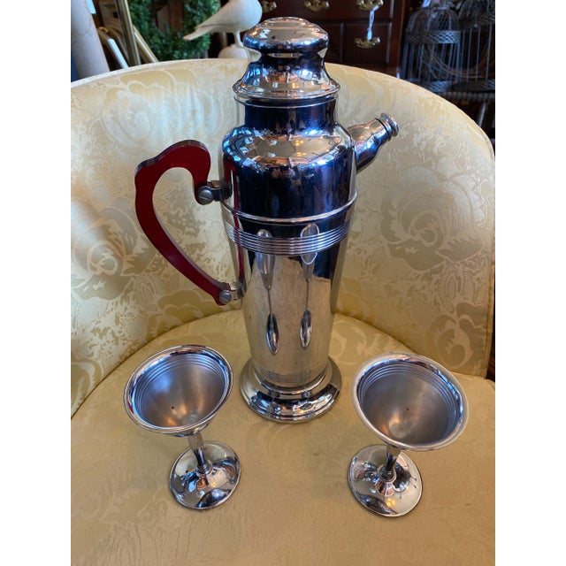 1950s 1950s Mid-Century Modern Cocktail Shaker Set- 3 Pieces For Sale - Image 5 of 5