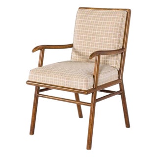 Mid Century Wood & Upholstered Arm Chair by Robsjohn-Gibbings for Widdicomb For Sale