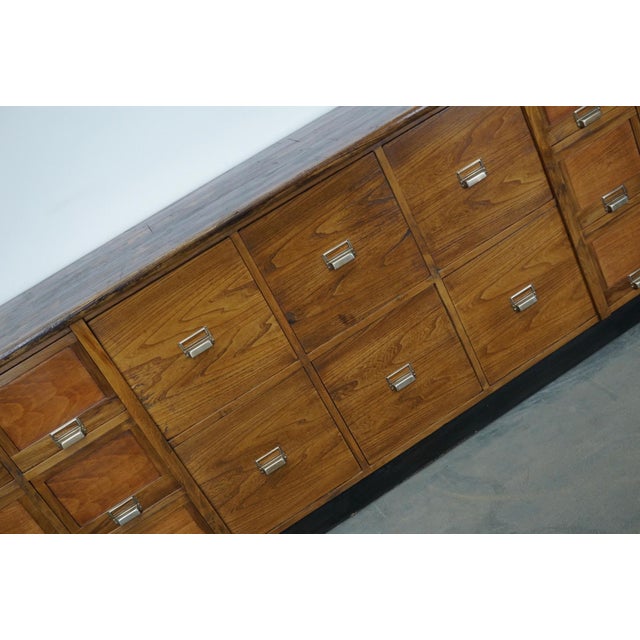 1950s Large Mid-Century French Pine and Oak Apothecary Cabinet, 1950s For Sale - Image 5 of 18