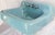 American 1973 Vintage "Standard" Clair De Lune Blue Cast Iron & Porcelain Wall-Mounted Sink For Sale - Image 3 of 18