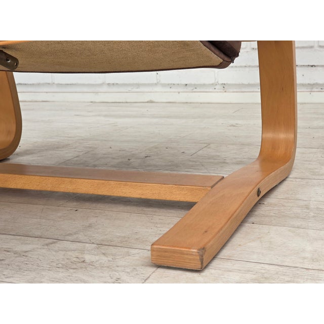 Scandinavian Adjustable Armchair in Furniture Leather and Bentwood, 1970s For Sale - Image 10 of 18